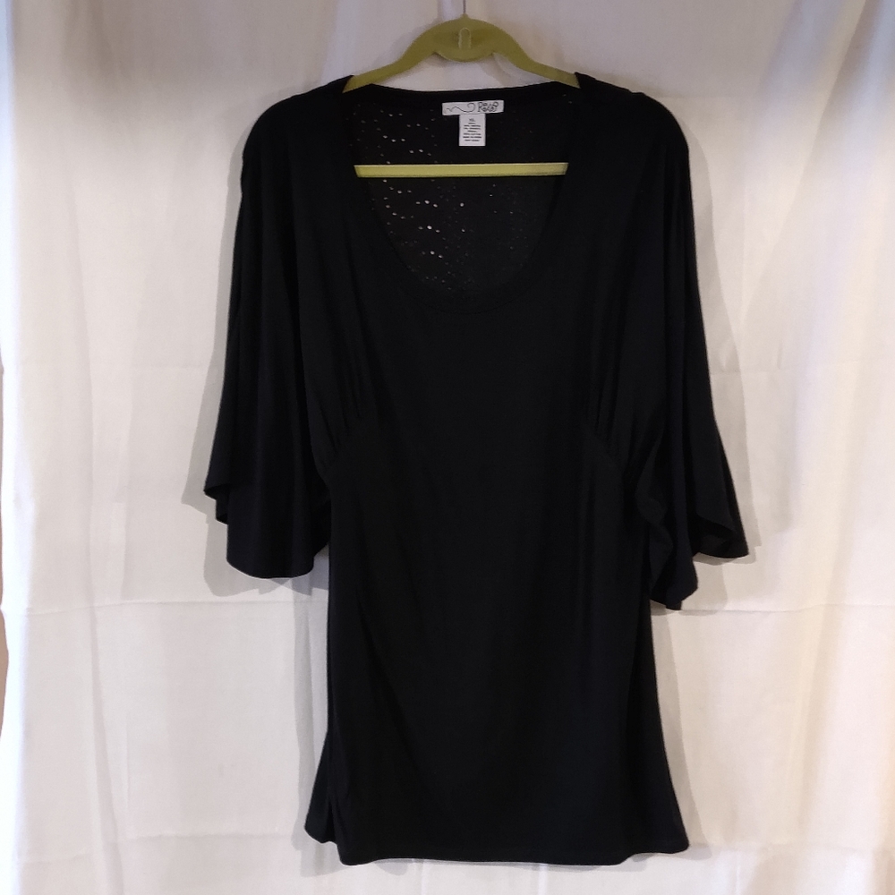 RXB Women's Black Knit Butterfly Sleeve Top Size XL